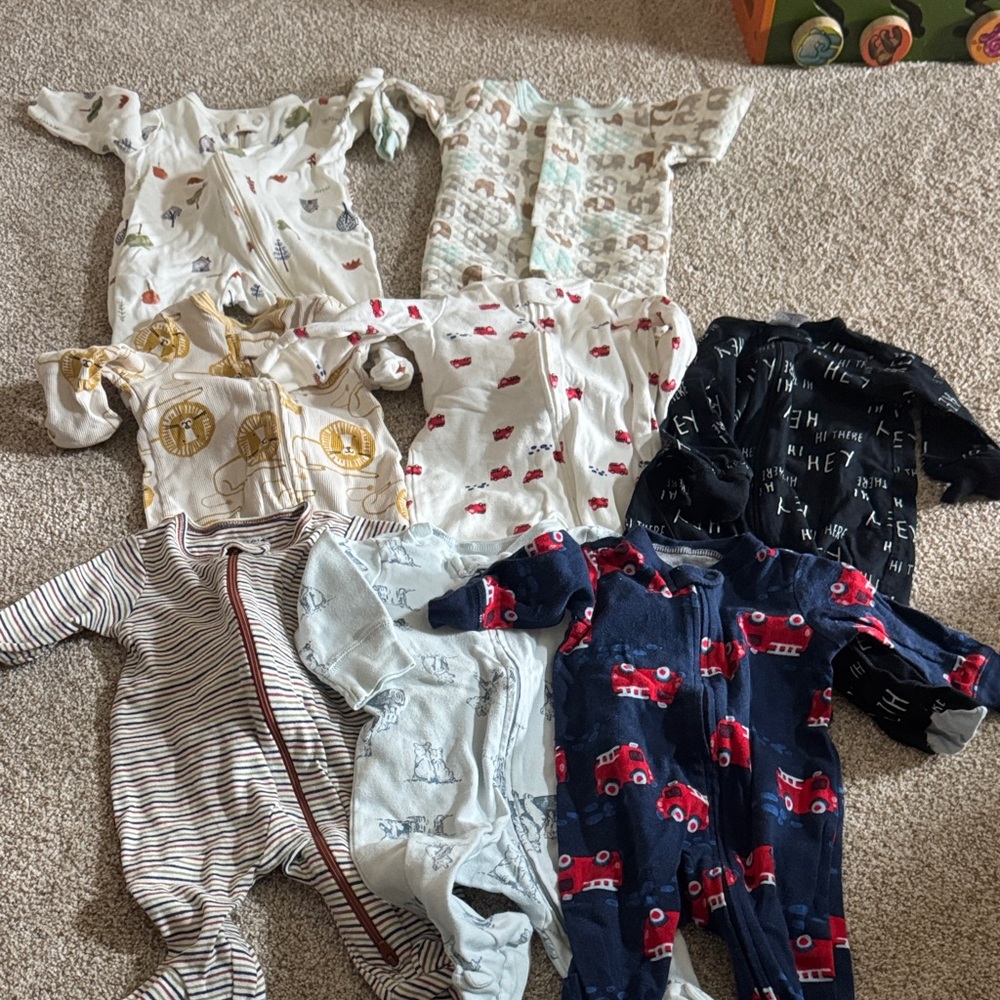 Baby One-Piece Footed Sleepers - size 0-3 and 3 months